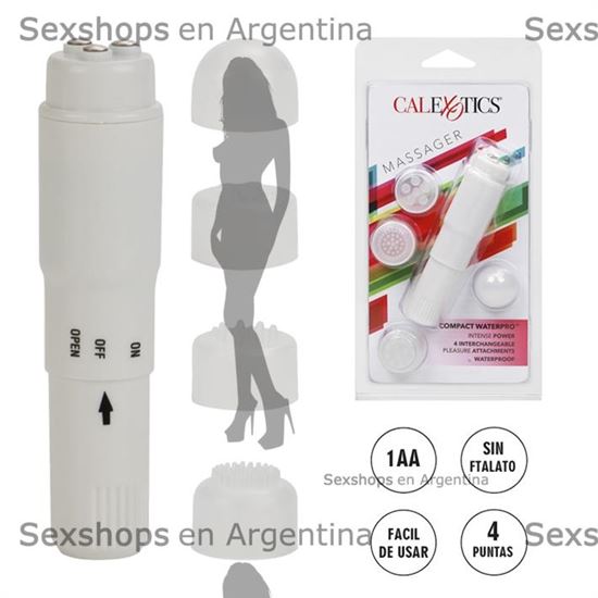 Compact waterpo estimulador vaginal con cabezas intercambiables